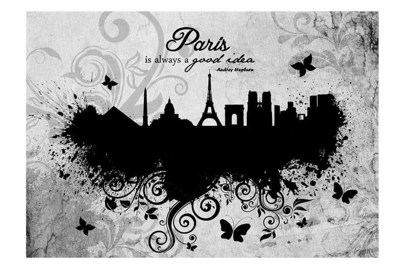 Fototapet Paris Is Always A Good Idea B&W 300x210 - Artgeist sp. z o. o. - Innredning - Veggdekorasjon - Tapeter - Fototapeter