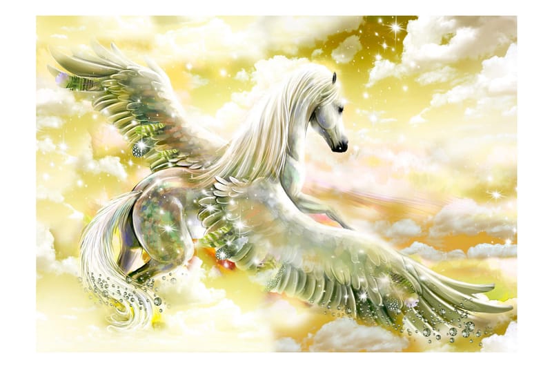 Fototapet Pegasus Yellow 350x245 - Innredning - Veggdekorasjon - Tapeter - Fototapeter