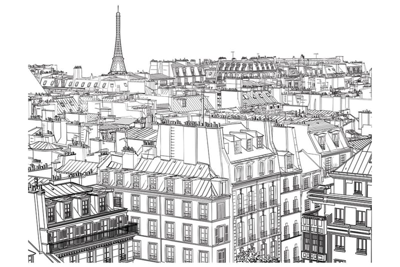 Fototapet Parisian S Sketchbook 250x193 - Artgeist sp. z o. o. - Innredning - Veggdekorasjon - Tapeter - Fototapeter