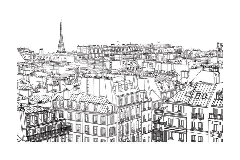 Fototapet Parisian S Sketchbook 450x270 - Artgeist sp. z o. o. - Innredning - Veggdekorasjon - Tapeter - Fototapeter