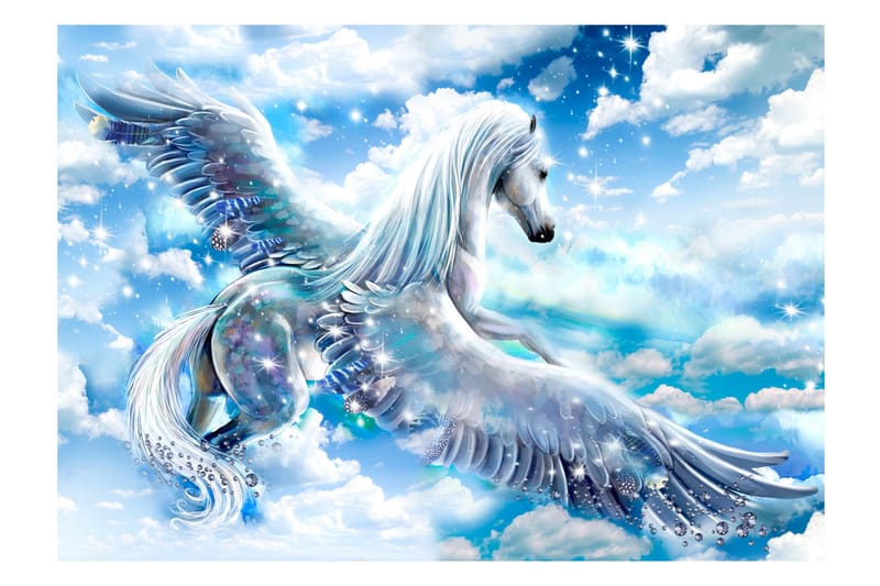 Fototapet Pegasus Blue 200x140 - Innredning - Veggdekorasjon - Tapeter - Fototapeter