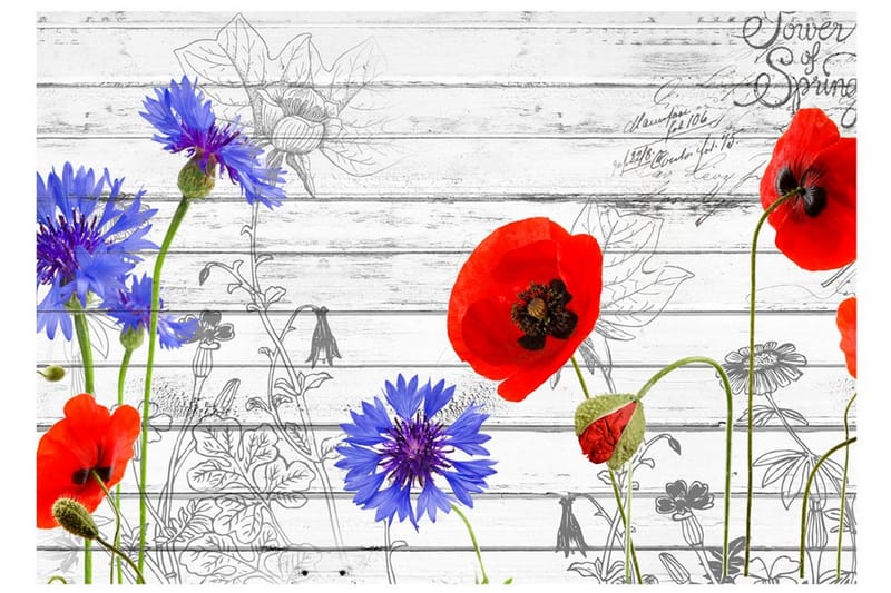 Tapet Wildflowers 100x70 - Artgeist sp. z o. o. - Innredning - Veggdekorasjon - Tapeter - Fototapeter