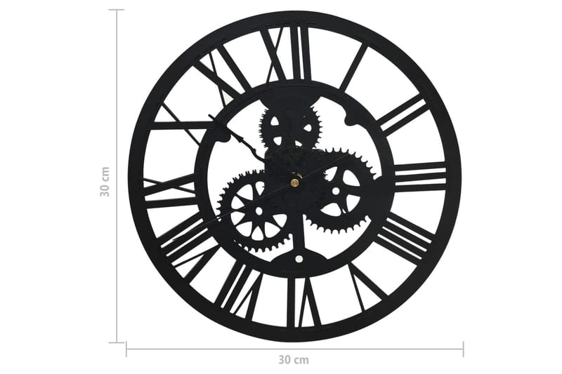 Veggklokke svart 30 cm akryl - Svart - Innredning - Veggdekorasjon - Veggklokke