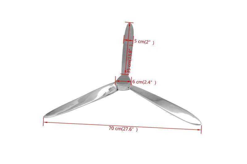 Veggmontert propell aluminium sølv 70 cm - Innredning - Veggdekorasjon