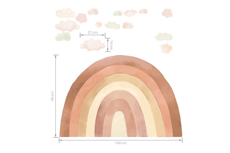 Regnbue Veggklistremerke Beige - Innredning - Veggdekorasjon - Wallstickers