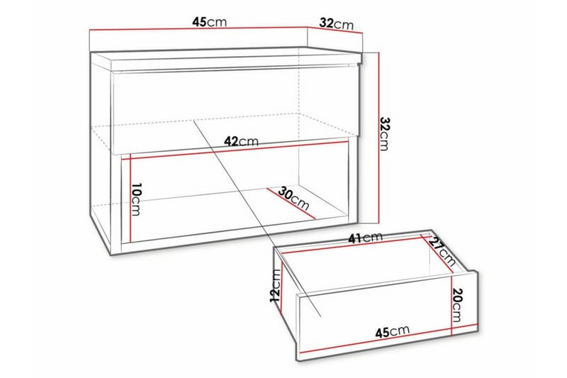 Carbost Barne Skap 32 cm - Svart - Møbler - Barnemøbler - Barnebord - Nattbord barn