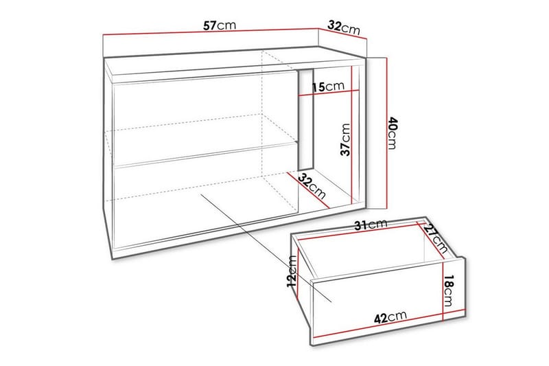 Carbost Barne Skap 40 cm - Hvid - Møbler - Barnemøbler - Barnebord - Nattbord barn