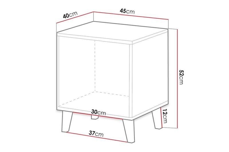 Juniskär Barnesengebord 52 cm - Svart - Møbler - Barnemøbler - Barnebord - Nattbord barn