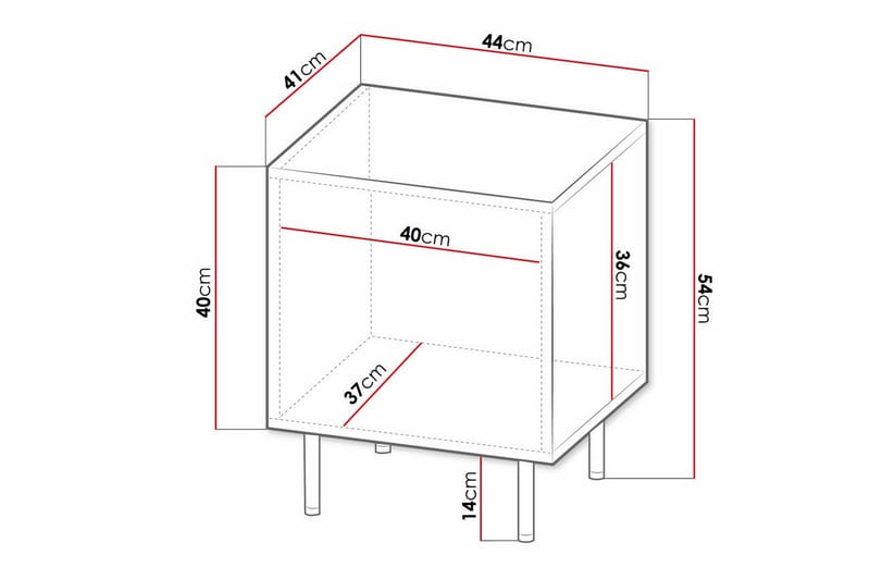 Juniskär Barnesengebord 54 cm - Hvid - Møbler - Barnemøbler - Barnebord - Nattbord barn