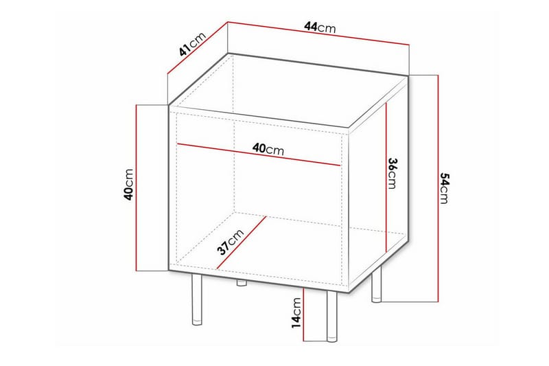 Juniskär Barnesengebord 54 cm - Svart - Møbler - Barnemøbler - Barnebord - Nattbord barn