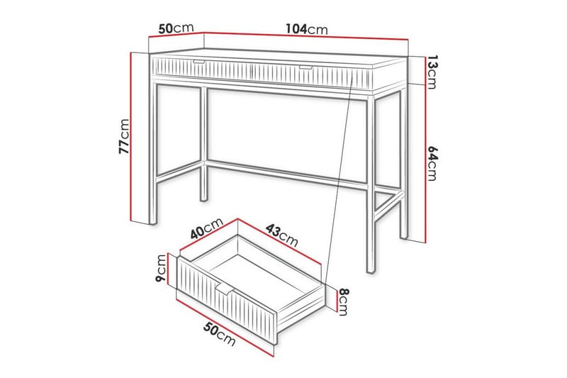 Klinkerville Barneskrivebord 77 cm - Hvid - Møbler - Barnemøbler - Barnebord - Skrivepult barn