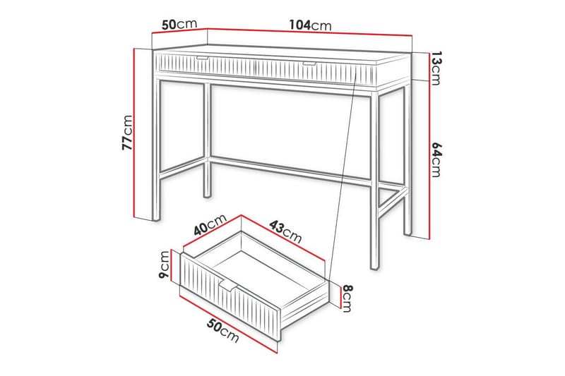 Klinkerville Barneskrivebord 77 cm - Hvid - Møbler - Barnemøbler - Barnebord - Skrivepult barn