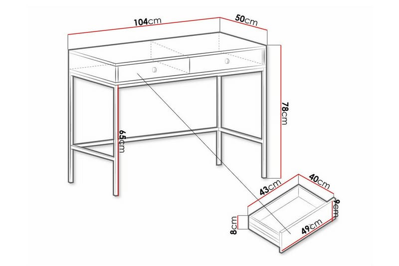 Klinkerville Barneskrivebord 78 cm - Hvid - Møbler - Barnemøbler - Barnebord - Skrivepult barn