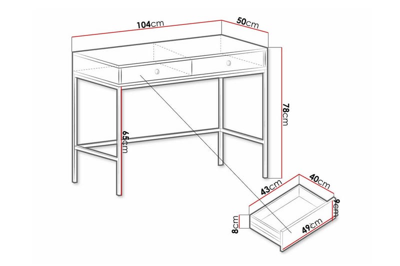 Klinkerville Barneskrivebord 78 cm - Svart - Møbler - Barnemøbler - Barnebord - Skrivepult barn