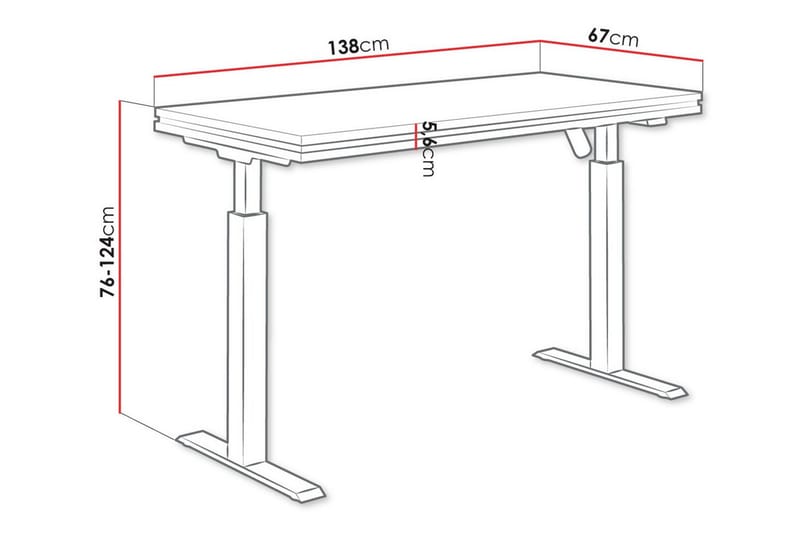 Tallow Barneskrivebord 76 cm - Matt Svart - Møbler - Barnemøbler - Barnebord - Skrivepult barn