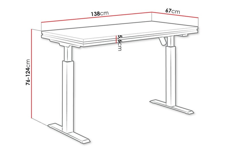 Tallow Barneskrivebord 76 cm - Matt Svart - Møbler - Barnemøbler - Barnebord - Skrivepult barn