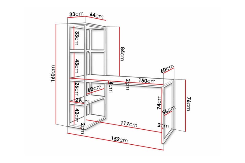 Wardner Barneskrivebord 76 cm - Hvid - Møbler - Barnemøbler - Barnebord - Skrivepult barn