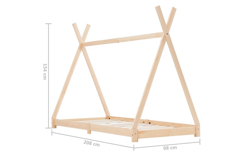 Sengeramme for husseng barn heltre furu 90x200 cm - Møbler - Barnemøbler - Barneseng & Juniorseng - Husseng