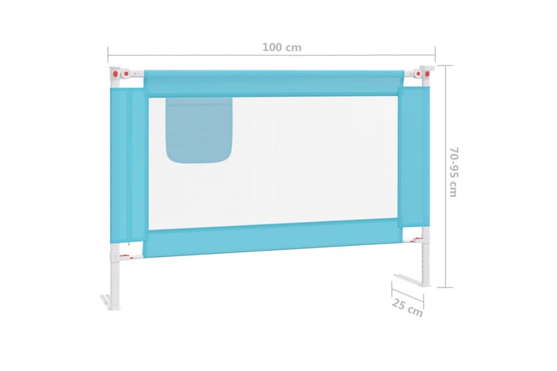 Sengehest småbarn blå 100x25 cm stoff - Blå - Møbler - Barnemøbler - Barneseng & Juniorseng