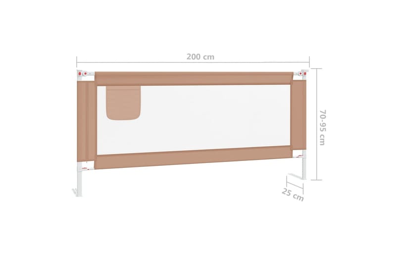 Sengehest småbarn gråbrun 200x25 cm stoff - Taupe - Møbler - Barnemøbler - Barneseng & Juniorseng