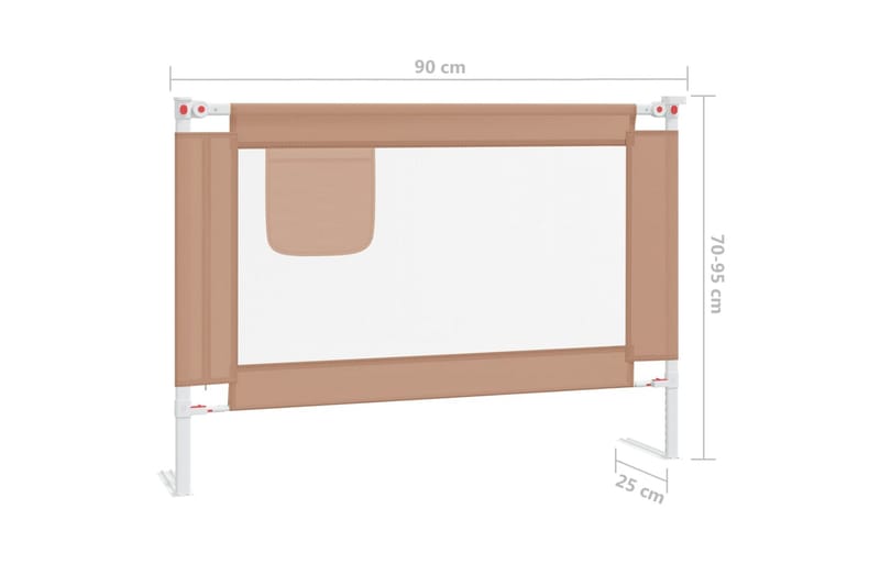 Sengehest småbarn gråbrun 90x25 cm stoff - Taupe - Møbler - Barnemøbler - Barneseng & Juniorseng