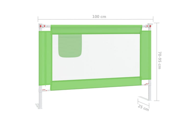 Sengehest småbarn grønn 100x25 cm stoff - grønn - Møbler - Barnemøbler - Barneseng & Juniorseng