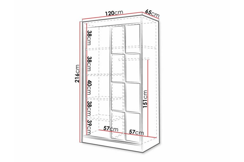 Aberfelt Barne Skap 120x216 cm - Hvid - Møbler - Barnemøbler - Oppbevaring barnerom - Skap barnerom