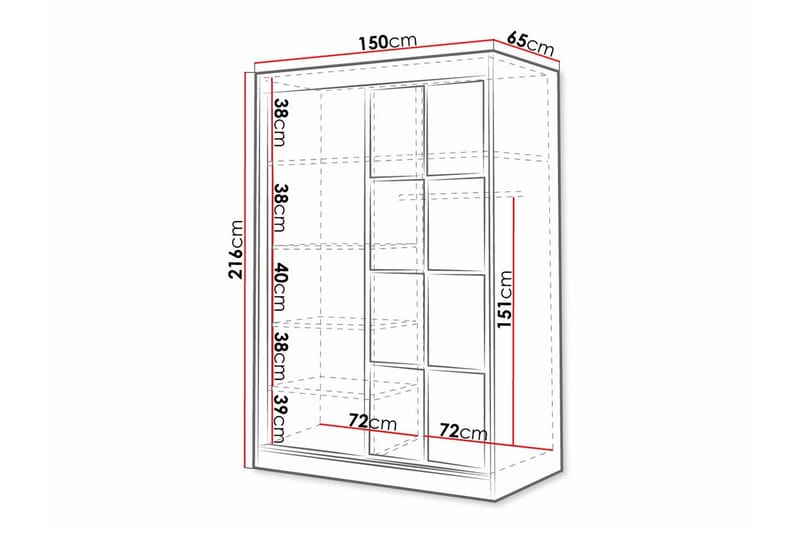 Aberfelt Barne Skap 150x216 cm - Hvid - Møbler - Barnemøbler - Oppbevaring barnerom - Skap barnerom