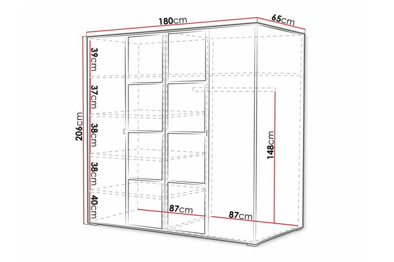 Aberfelt Barne Skap 180x206 cm - Hvid - Møbler - Barnemøbler - Oppbevaring barnerom - Skap barnerom