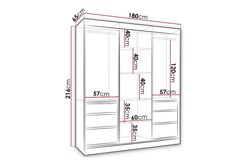 Aberfelt Barne Skap 180x216 cm - Hvid - Møbler - Barnemøbler - Oppbevaring barnerom - Skap barnerom