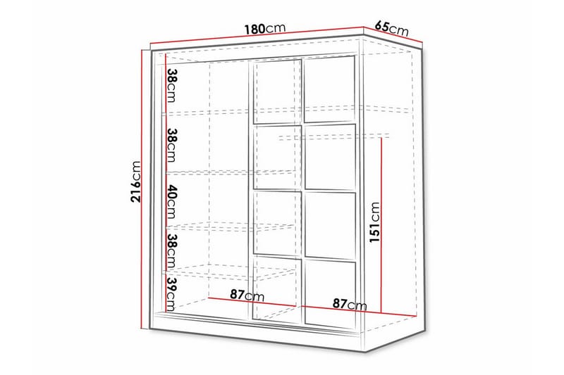 Aberfelt Barne Skap 180x216 cm - Hvid - Møbler - Barnemøbler - Oppbevaring barnerom - Skap barnerom