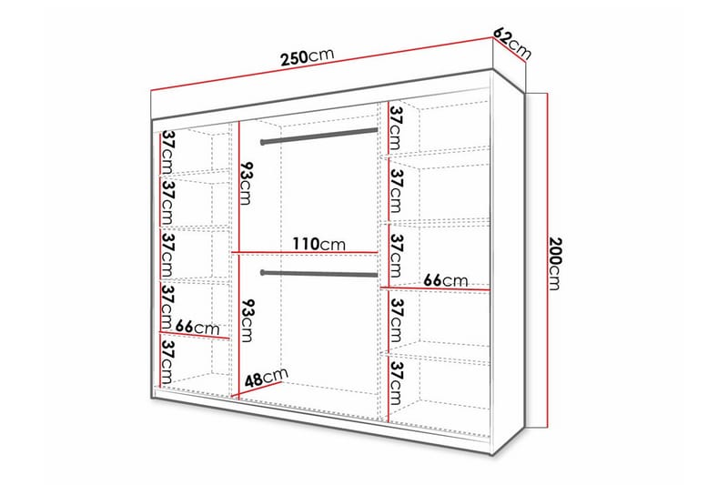 Dunvegan Garderobe 250x200 cm - Hvid - Møbler - Barnemøbler - Oppbevaring barnerom - Skap barnerom