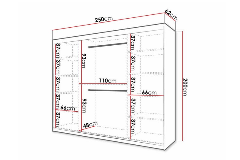 Dunvegan Garderobe 250x200 cm - Hvid - Møbler - Barnemøbler - Oppbevaring barnerom - Skap barnerom