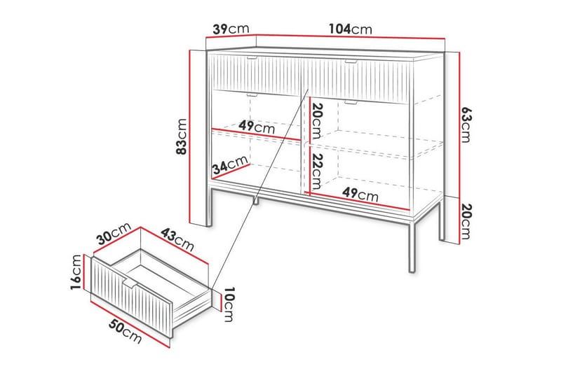 Klinkerville Barneskap 104x83 cm - Hvid - Møbler - Barnemøbler - Oppbevaring barnerom - Skap barnerom