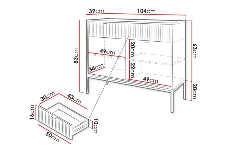 Klinkerville Barneskap 104x83 cm - Hvid - Møbler - Barnemøbler - Oppbevaring barnerom - Skap barnerom