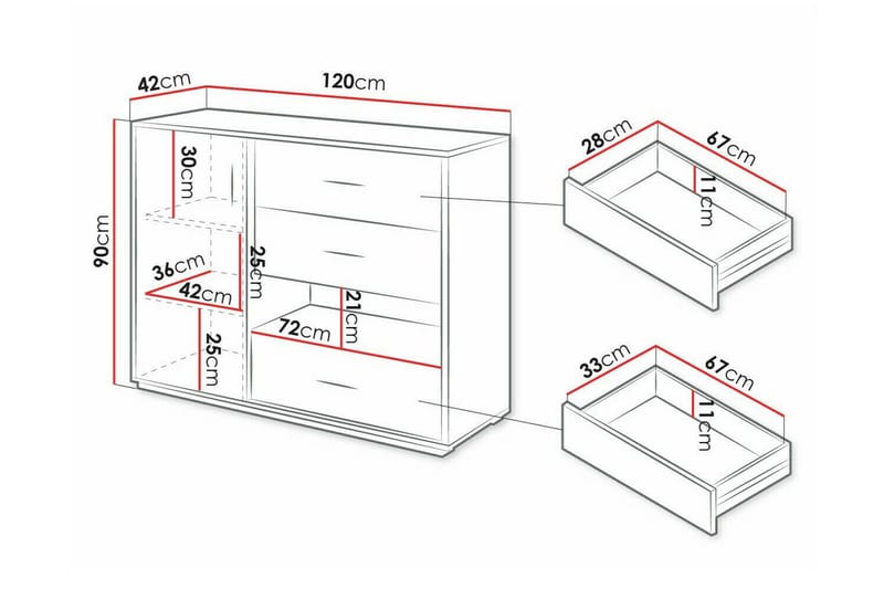 Rathmore Barneskap 120x90 cm - Svart - Møbler - Barnemøbler - Oppbevaring barnerom - Skap barnerom