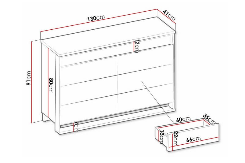 Rathmore Barneskap 130x91 cm - Svart - Møbler - Barnemøbler - Oppbevaring barnerom - Skap barnerom