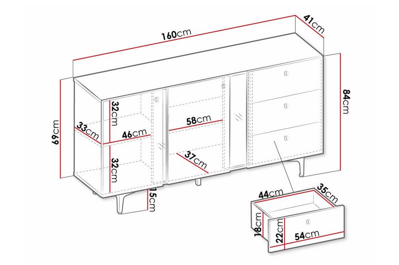 Rathmore Barneskap 160x84 cm - Blå - Møbler - Barnemøbler - Oppbevaring barnerom - Skap barnerom