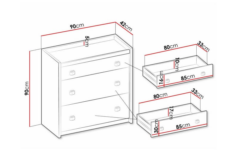 Rathmore Barneskap 90x90 cm - Grå - Møbler - Barnemøbler - Oppbevaring barnerom - Skap barnerom