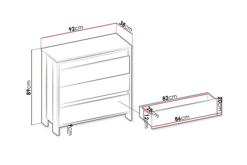 Rathmore Barneskap 92x89 cm - Svart - Møbler - Barnemøbler - Oppbevaring barnerom - Skap barnerom