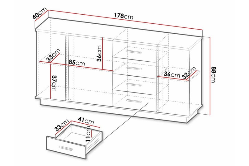 Strathy Barneskap 178x88 cm - Svart - Møbler - Barnemøbler - Oppbevaring barnerom - Skap barnerom