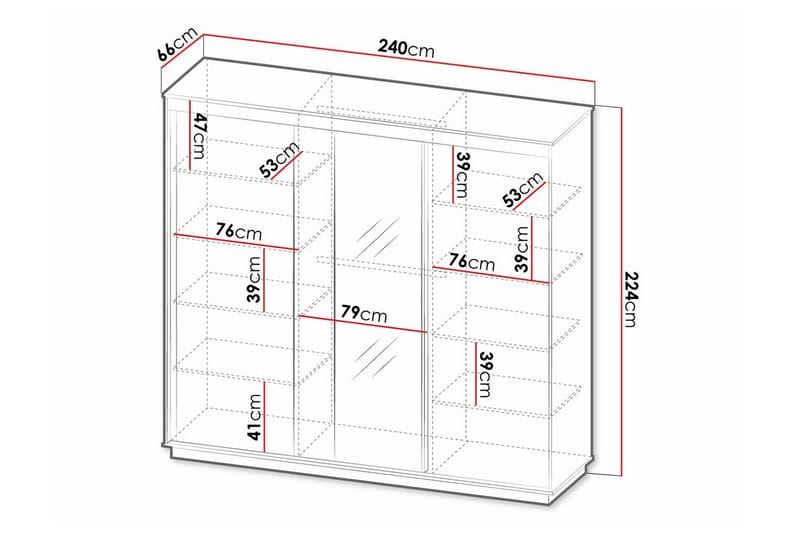 Strathy Barneskap 240x224 cm - Svart - Møbler - Barnemøbler - Oppbevaring barnerom - Skap barnerom