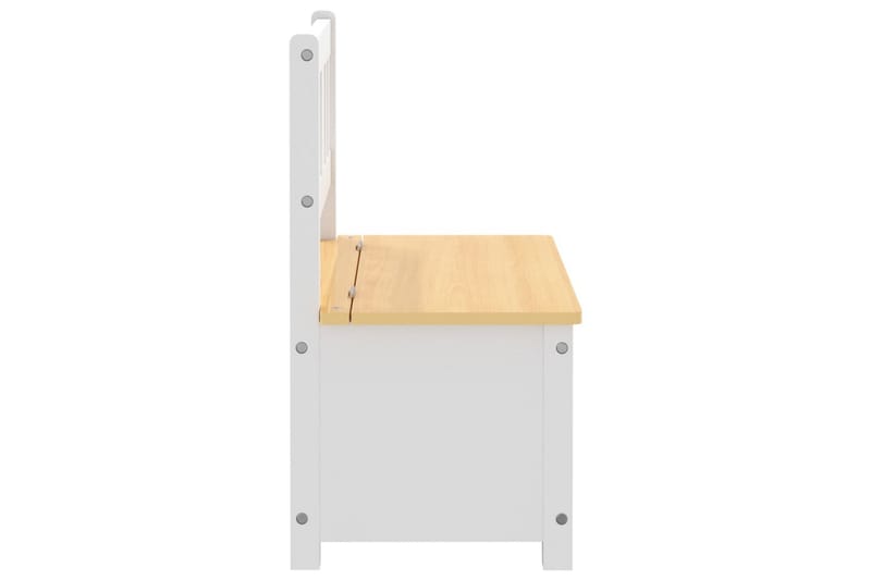 Oppbevaringsbenk for barn hvit og beige 60x30x55 cm MDF - Hvit - Møbler - Barnemøbler - Oppbevaring barnerom - Oppbevaring leker - Lekekasse