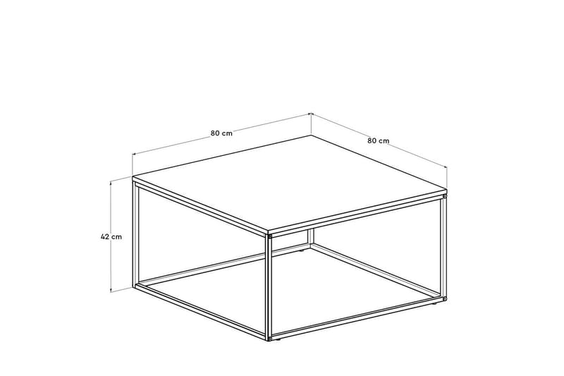 Ajmit Sofabord 80x80 cm Svart - Hanah Home - Møbler - Bord - Sofabord