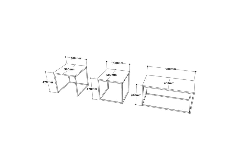 Kenkichi Sofabord 50x50 cm Mørk blå - Hanah Home - Møbler - Bord - Sofabord