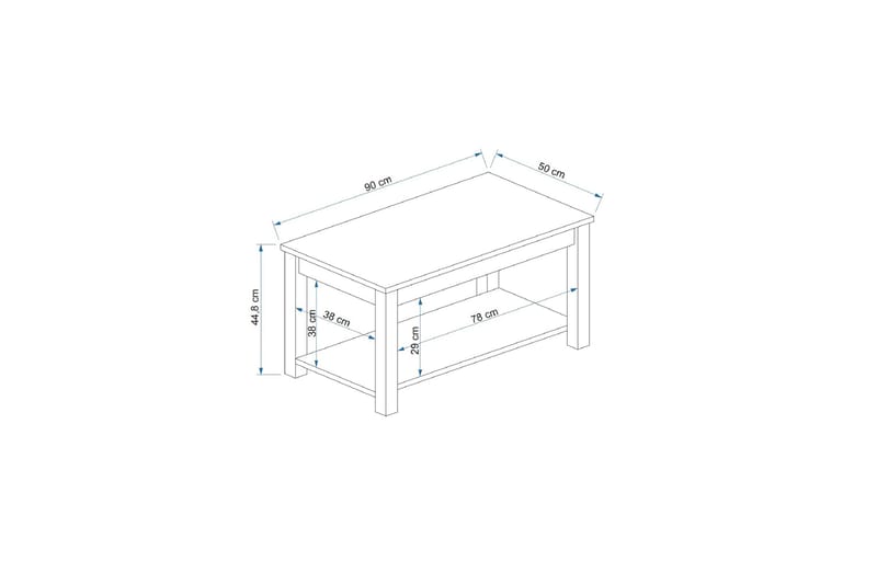 Viapista Sofabord 90x50 cm Hvit - Hanah Home - Møbler - Bord - Sofabord