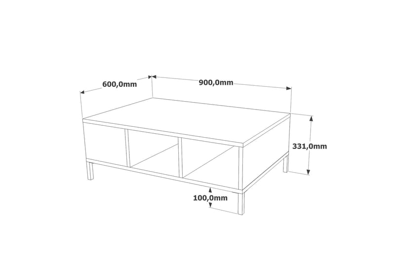 Kaushar Salongbord 90x60 cm Mørkeblå/Svart - Hanah Home - Møbler - Bord - Sofabord