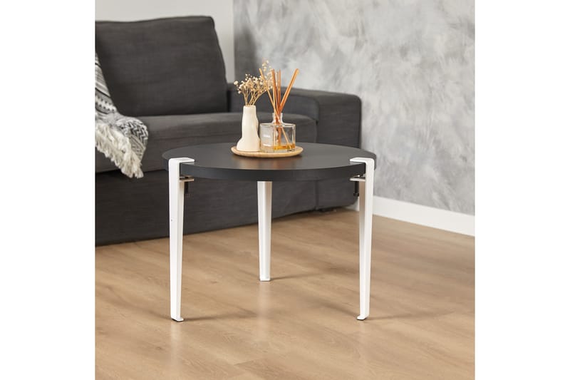 Fregoia Sofabord 60 cm Svart/Hvit - Hanah Home - Møbler - Bord - Sofabord