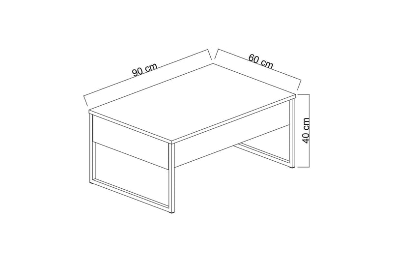 Luxe Sofabord 90x40 cm Svart/Gull - Hanah Home - Møbler - Bord - Sofabord