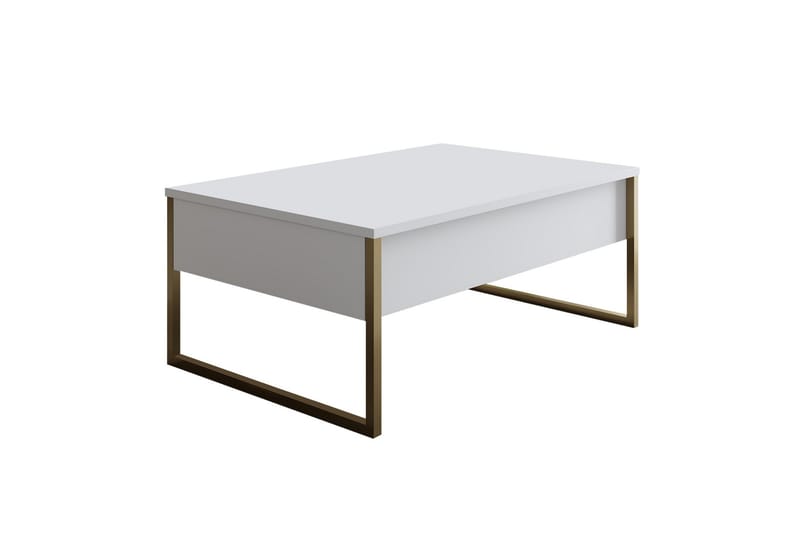 Luxe Sofabord 90x40 cm Hvit/Gull - Hanah Home - Møbler - Bord - Sofabord